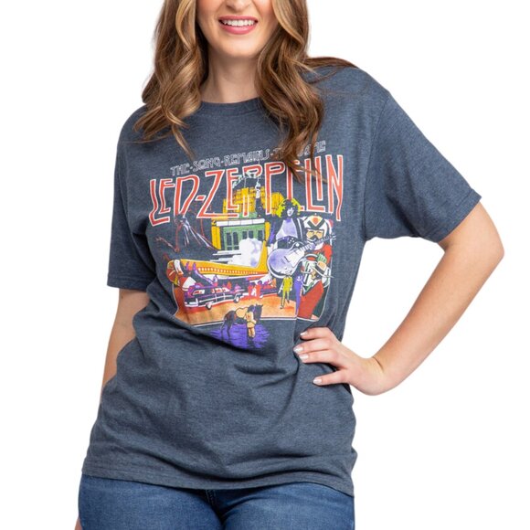 Led Zeppelin blue short sleeve crewneck tee size M - Picture 1 of 4